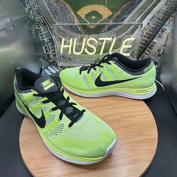 Nike Flyknit One+ Volt Neon Yellow Lunarlon Men’s Sz 11.5 Athletic Running Shoes main image 7
